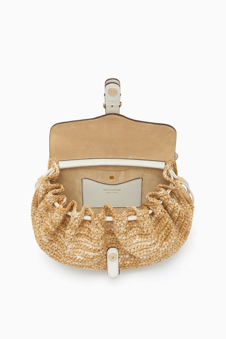 Ulla Johnson - Paloma Ruched Convertible Shoulder Bag in Limestone Melange