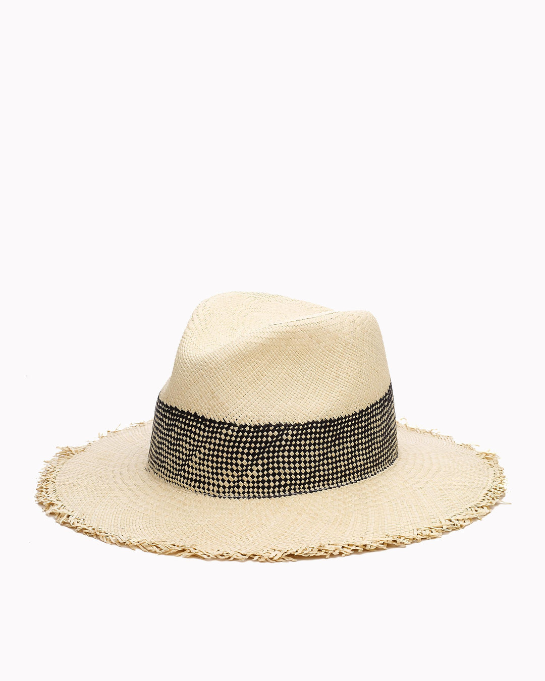 Rag & Bone - Frayed Edge Panama Hat in Black/Multi