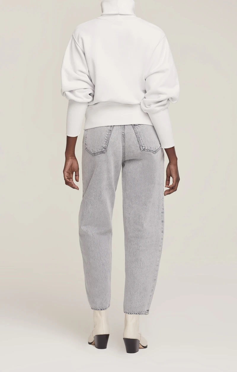 AGoldE - Extended Rib Sweatshirt in Paper Mache