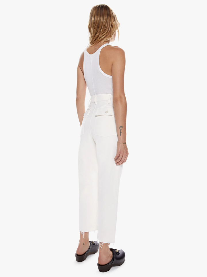 Mother - Patch Pocket Private Ankle Fray in Cream Puffs