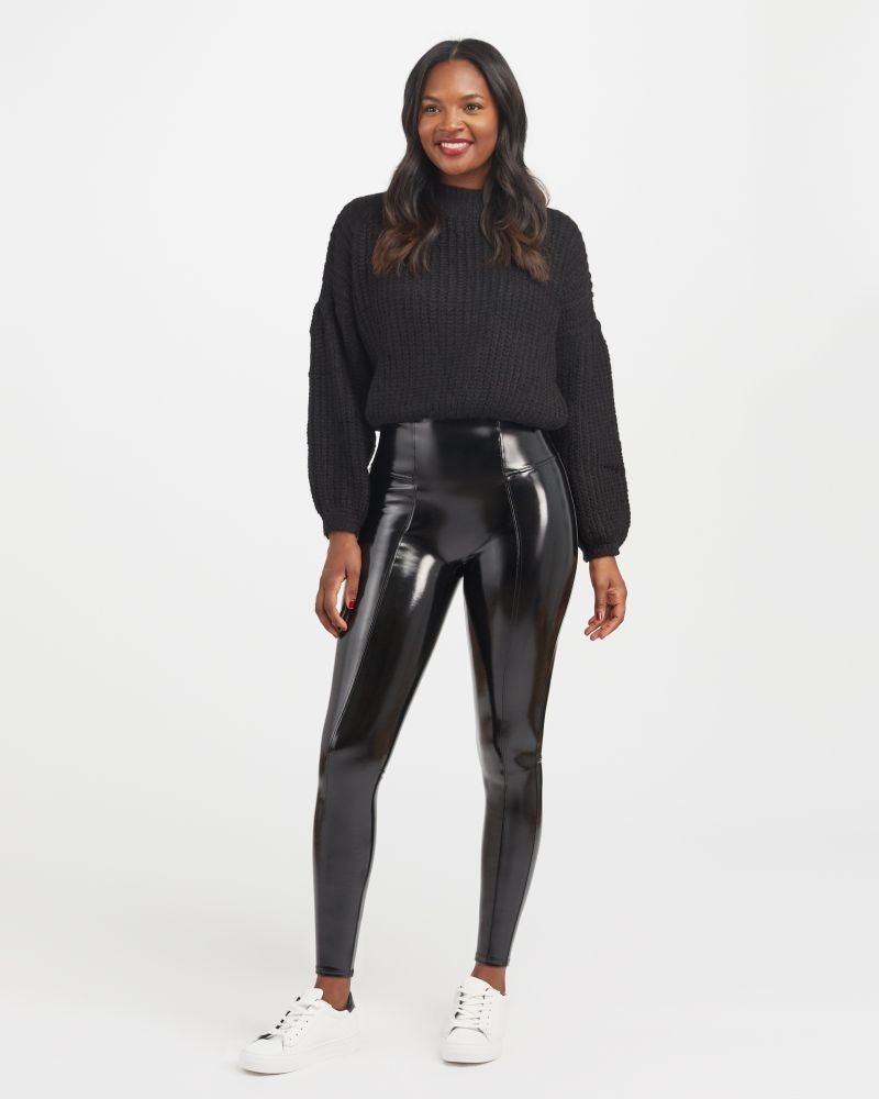 Spanx - Faux Patent Leather Leggings in Classic Black