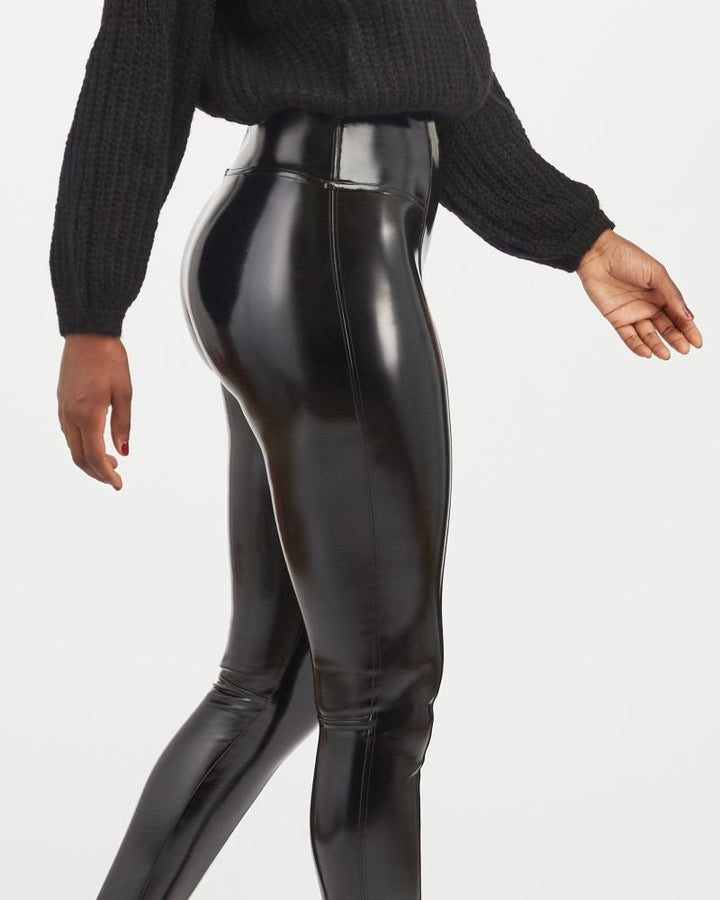 Spanx - Faux Patent Leather Leggings in Classic Black