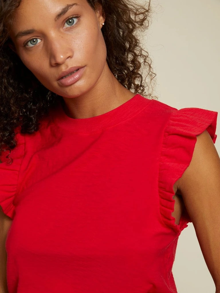 Nation LTD - Paulette Ruffled Tank in Campari
