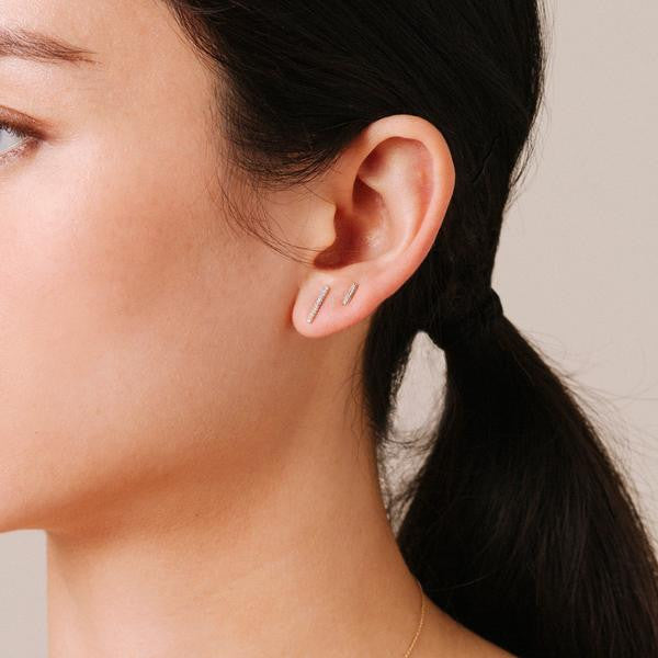 Adina - Pave Bar Posts Sterling Silver