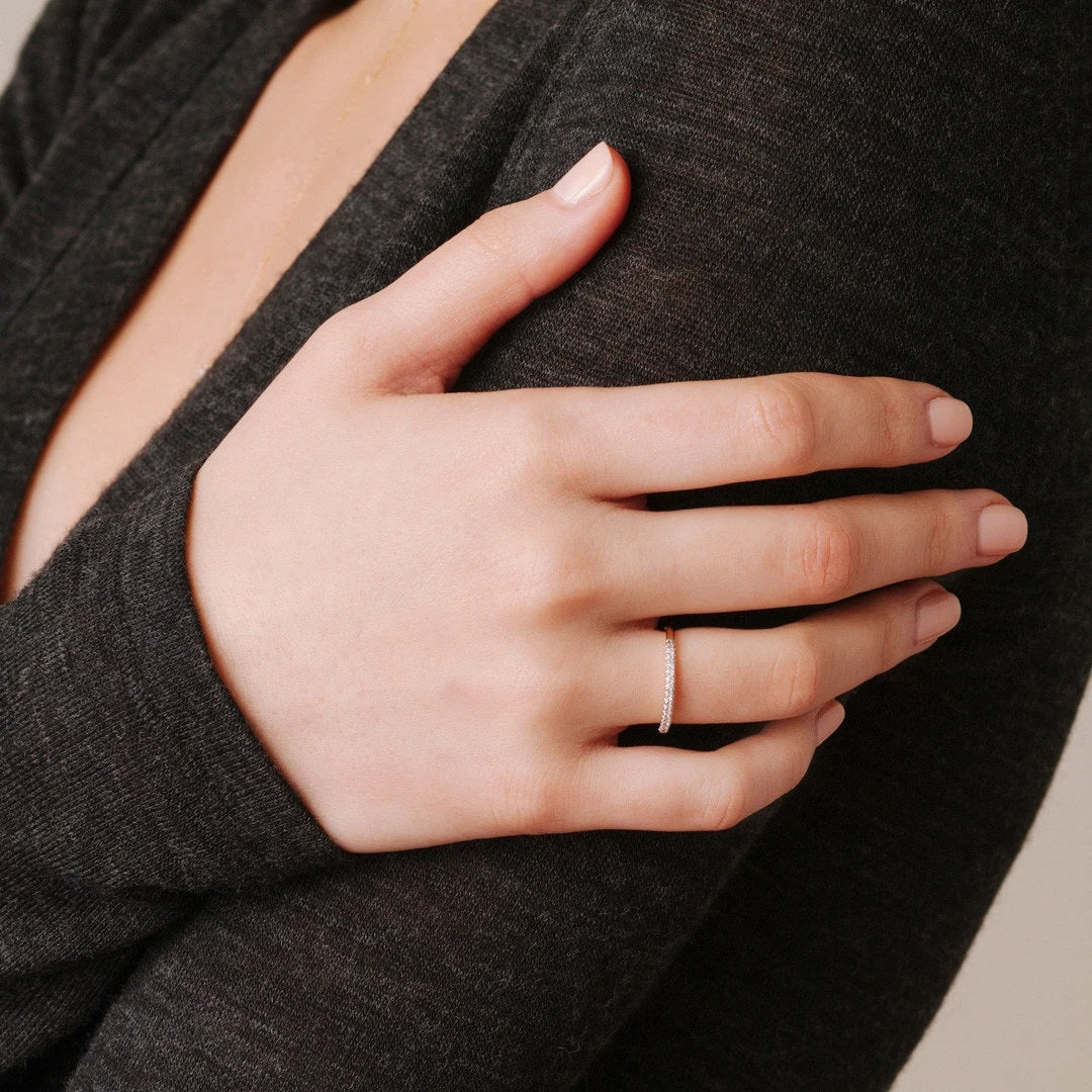Adina - Pave Band Ring in Silver