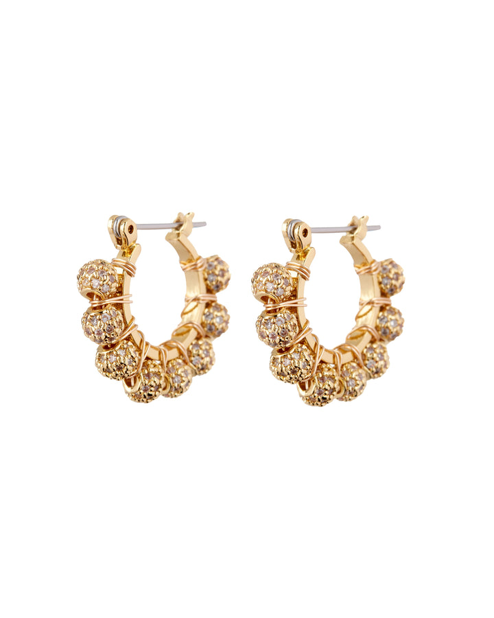 LUV AJ - Pave Dome Wrap Hoops in Gold