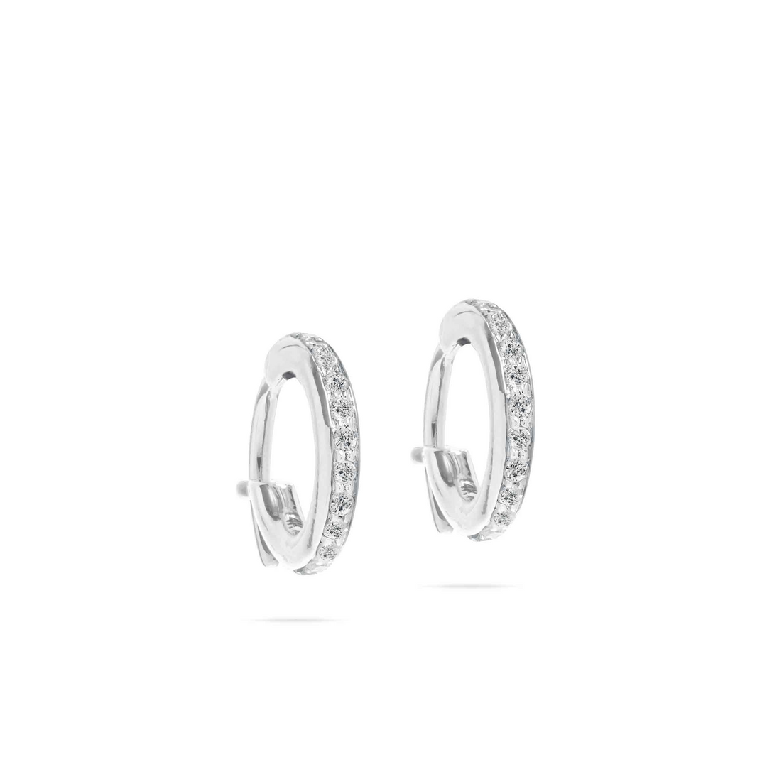 Adina - Pave Huggie Hoops in Sterling Silver
