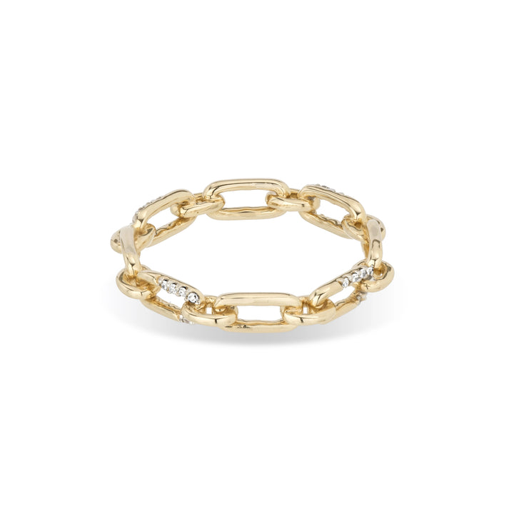Adina - Pave Interlocking Link Ring in Y15