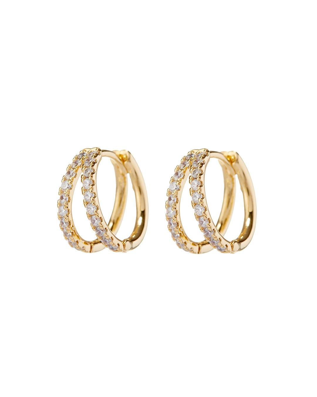 LUV AJ - Pave Margaux Huggies (12mm) in Gold