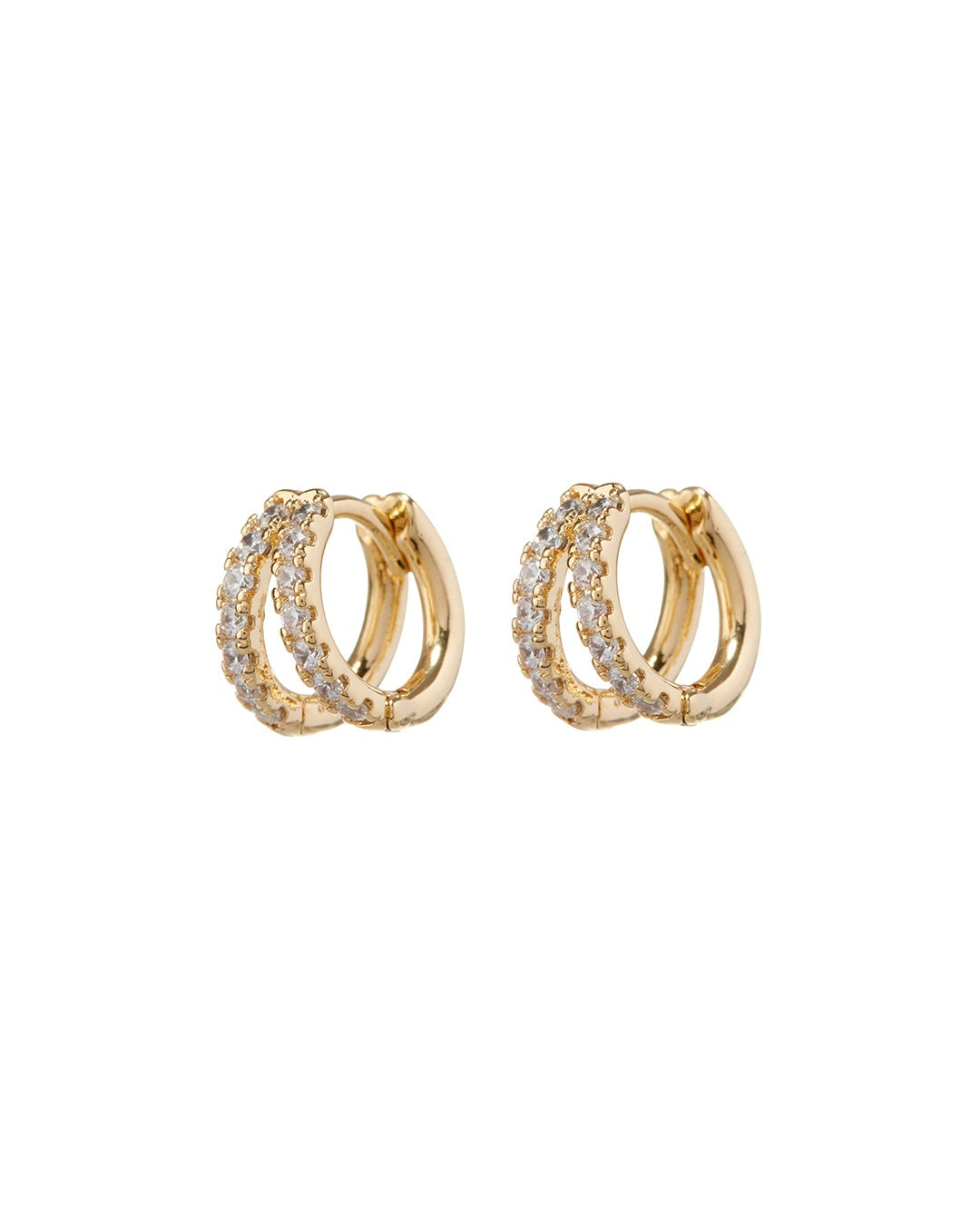 LUV AJ - Pave Mini Margaux Huggies (9mm) in Gold