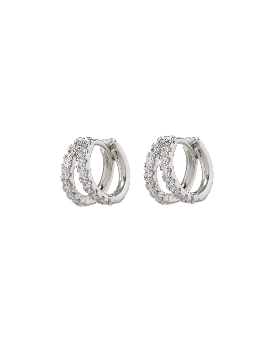 LUV AJ - Pave Mini Margaux Huggies (9mm) in Silver