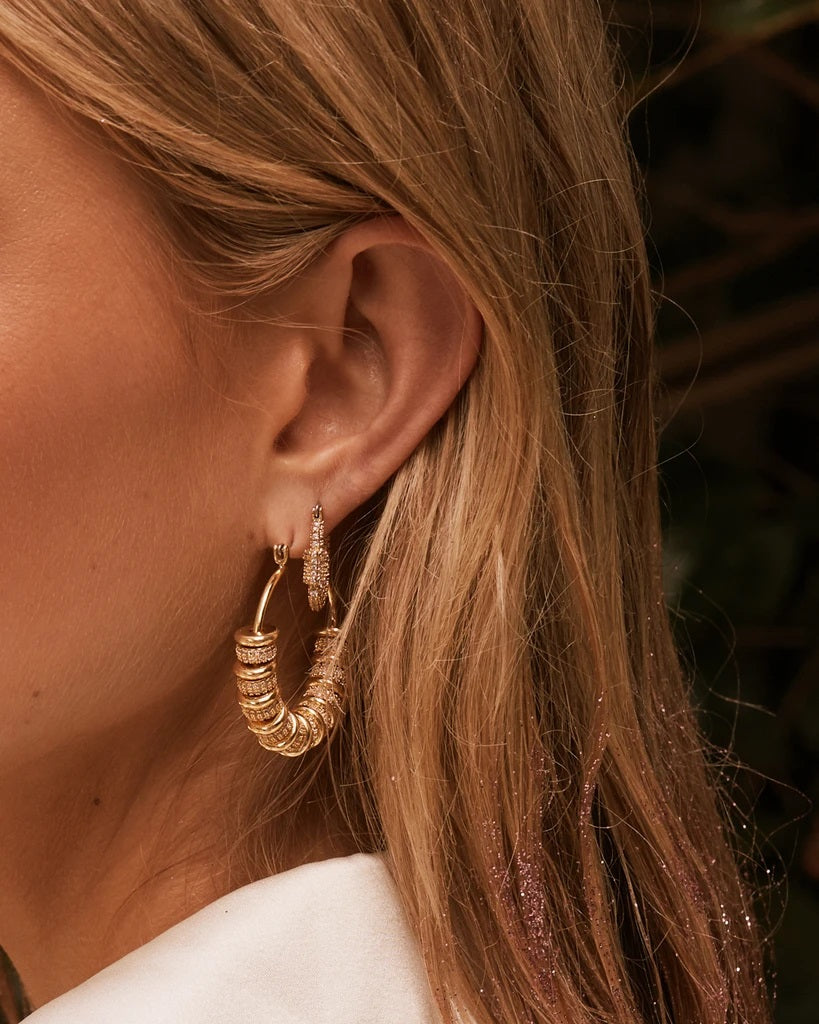 LUV AJ - Pave Washer Hoops in Gold