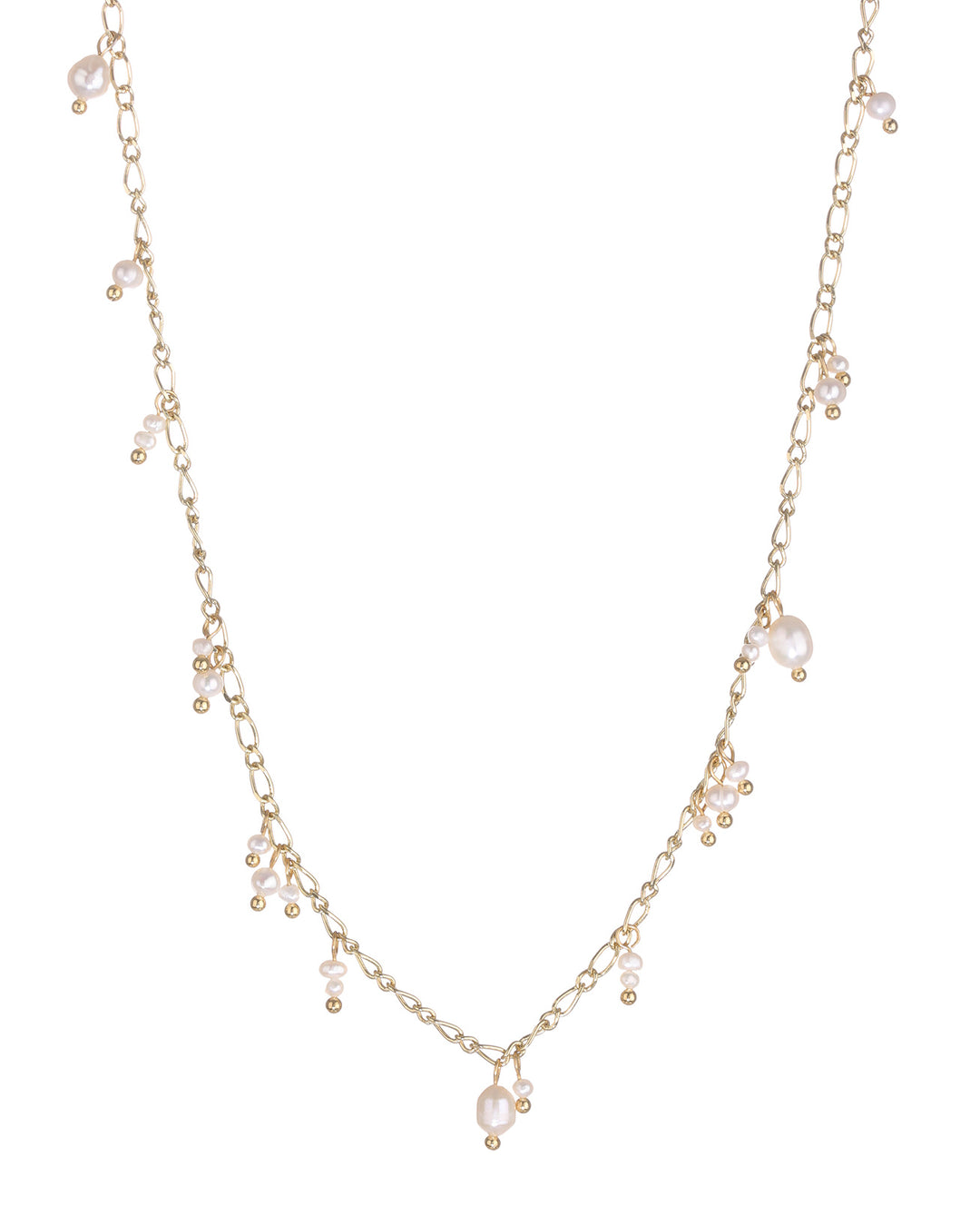 LUV AJ - Pearl Drop Charm Necklace in Gold