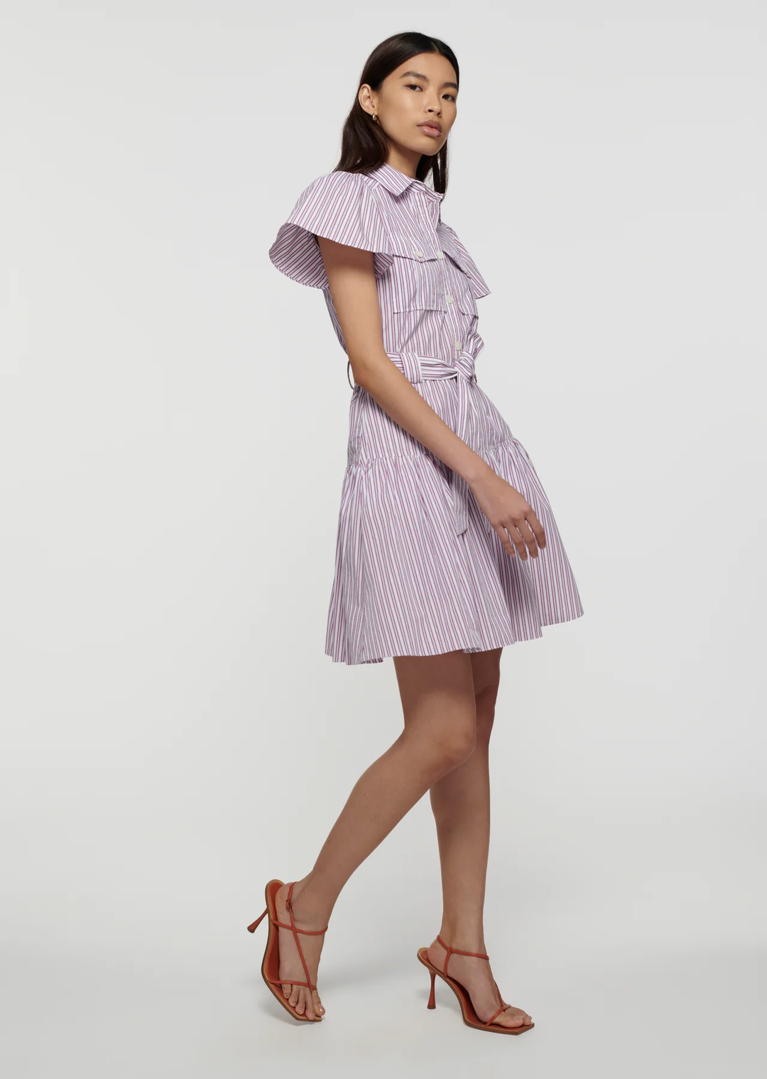 Derek Lam 10 Crosby - Pei Utility Shirtdress In Red Multi