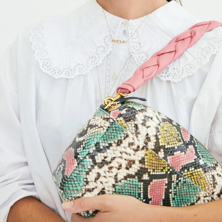 Clare V. - Braided Leather Shoulder Strap in Petal Italian Nappa