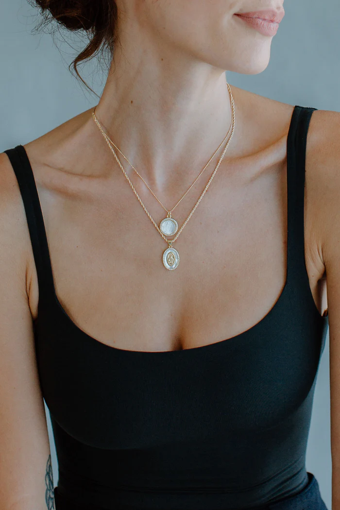 Joy Dravecky - Petite Mother Mary Necklace in Gold