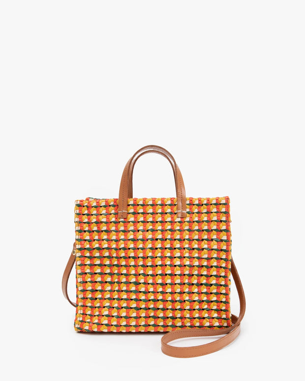 Clare V. Petit Simple Tote in Marigold Hand Woven Leather Rattan NWT  Crossbody