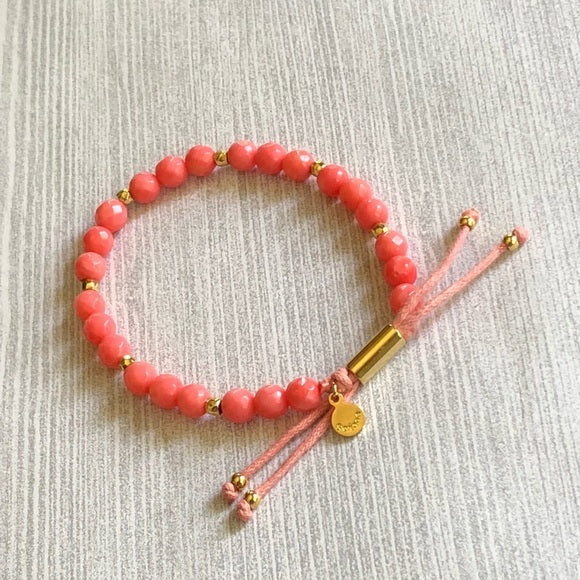 Gorjana - Power Gemstone Bracelet (Harmony) Pink Coral/Gold