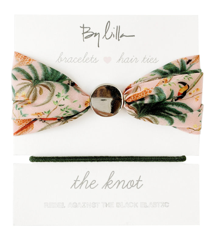 By Lilla - The Knot Hair Scarf in Pink Giraffe