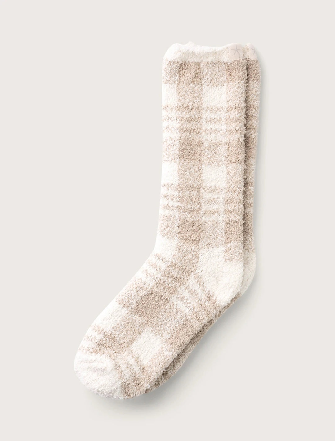 Barefoot Dreams - Cozychic Women's Plaid Sock in Cream-Tan