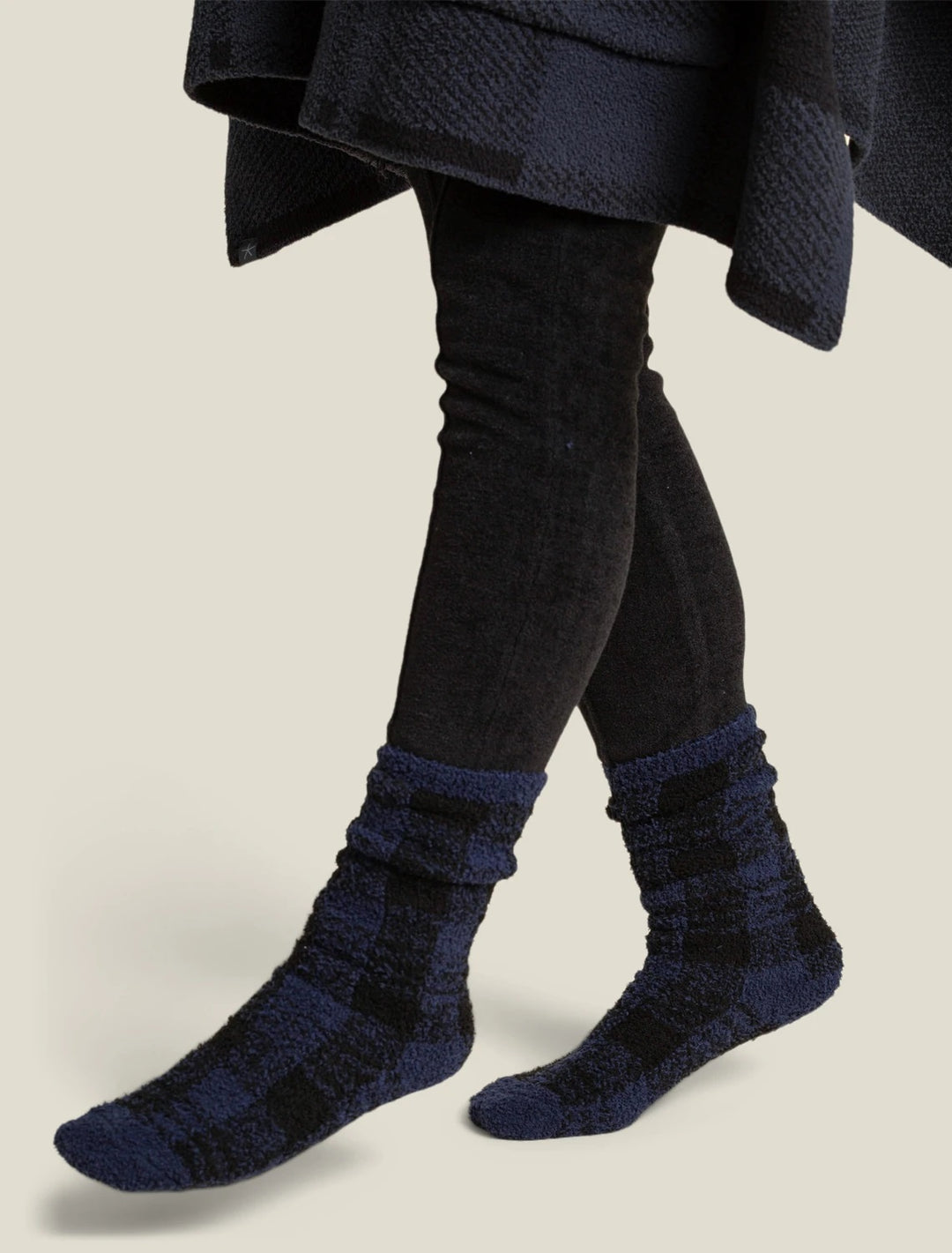 Barefoot Dreams - Cozychic Women's Plaid Sock in Indigo-Black