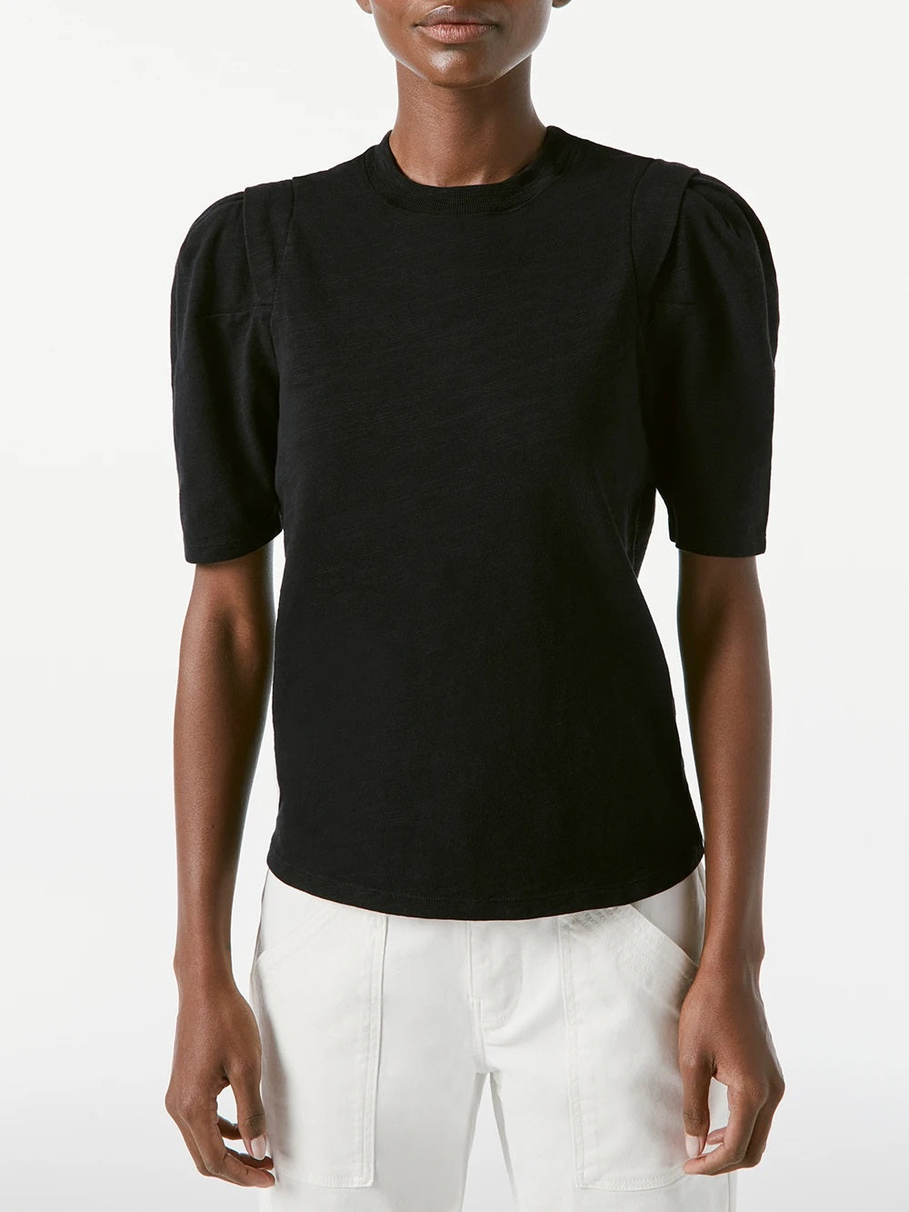 Frame - Pleated Panel Tee in Noir
