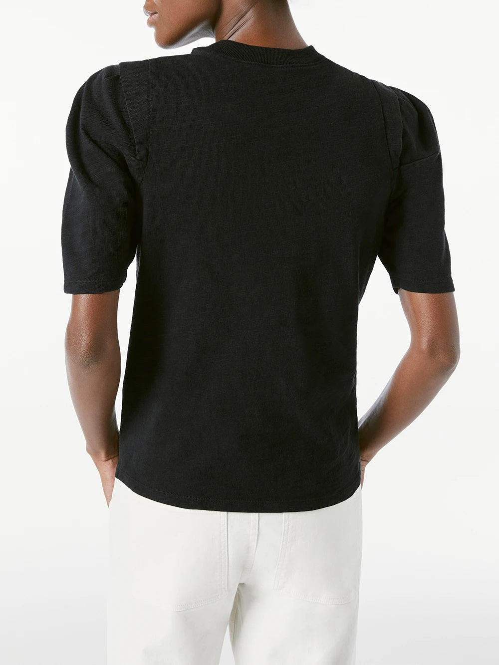 Frame - Pleated Panel Tee in Noir