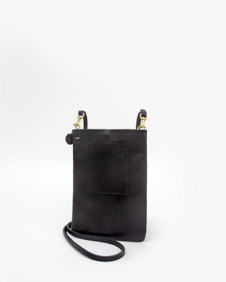 Clare V. - Poche in Black Italian Nappa w/ Pearls