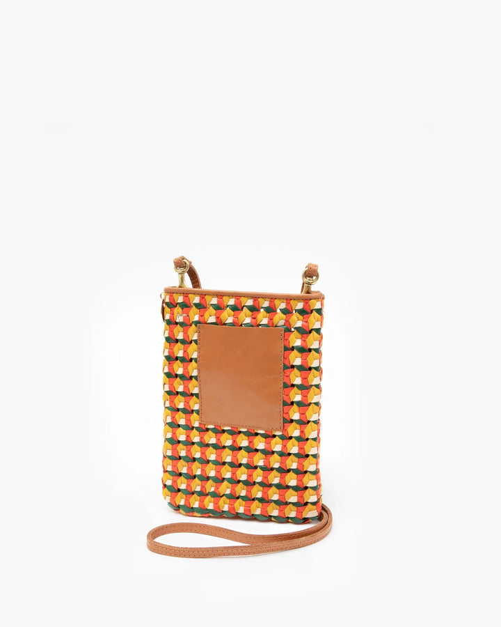 Clare V. - Poche in Marigold, Cherry Red, Evergreen & Cream Rattan
