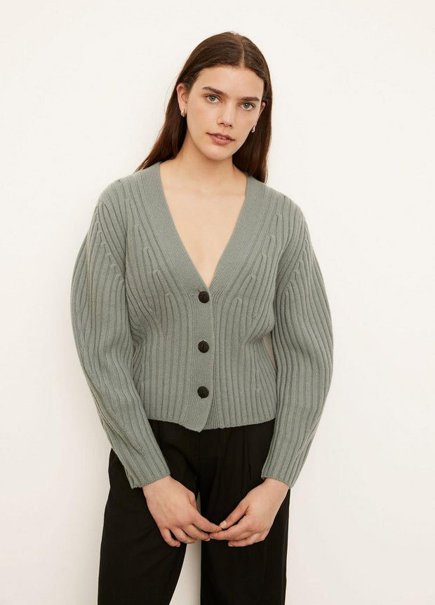 Vince - Poet Sleeve Cardigan in Mineral Sea