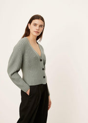 Vince - Poet Sleeve Cardigan in Mineral Sea