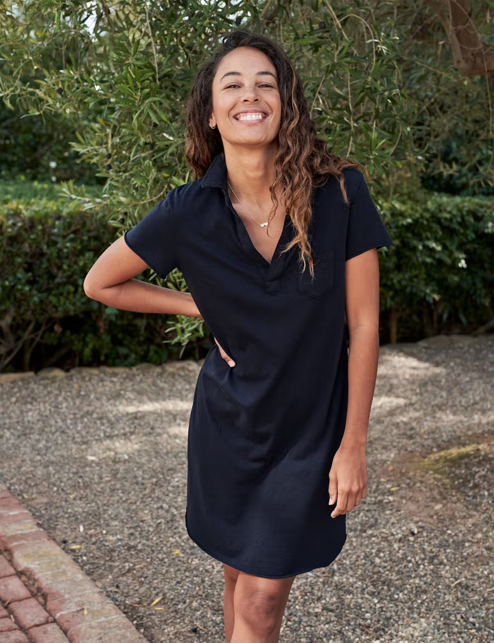 Frank & Eileen - Short Sleeve Polo Dress in British Royal Navy