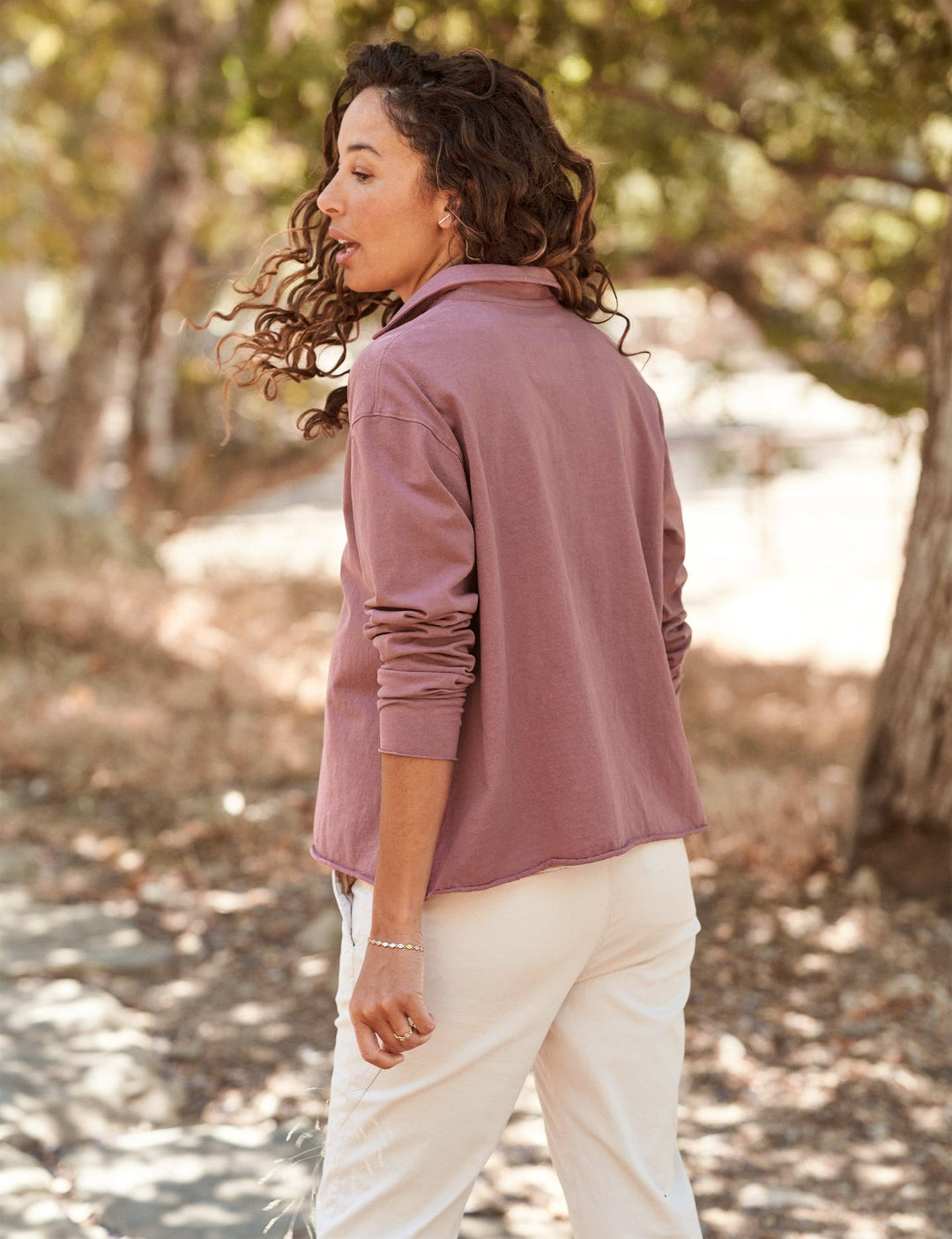 Frank & Eileen - Popover Henley in Terracotta