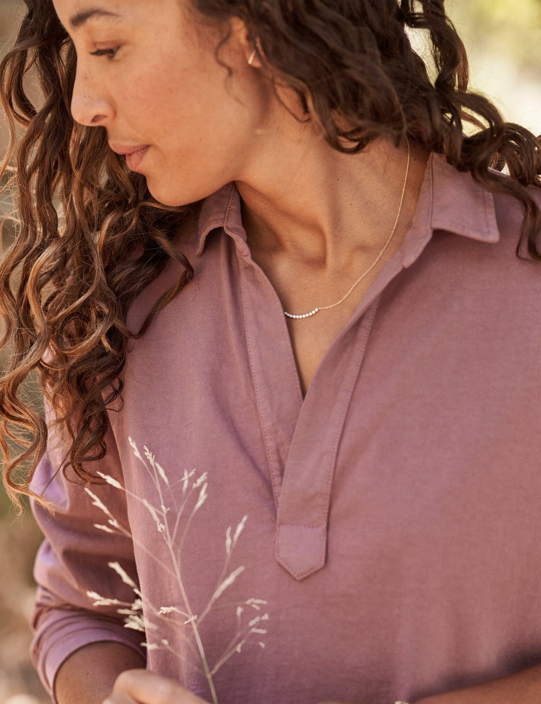 Frank & Eileen - Popover Henley in Terracotta
