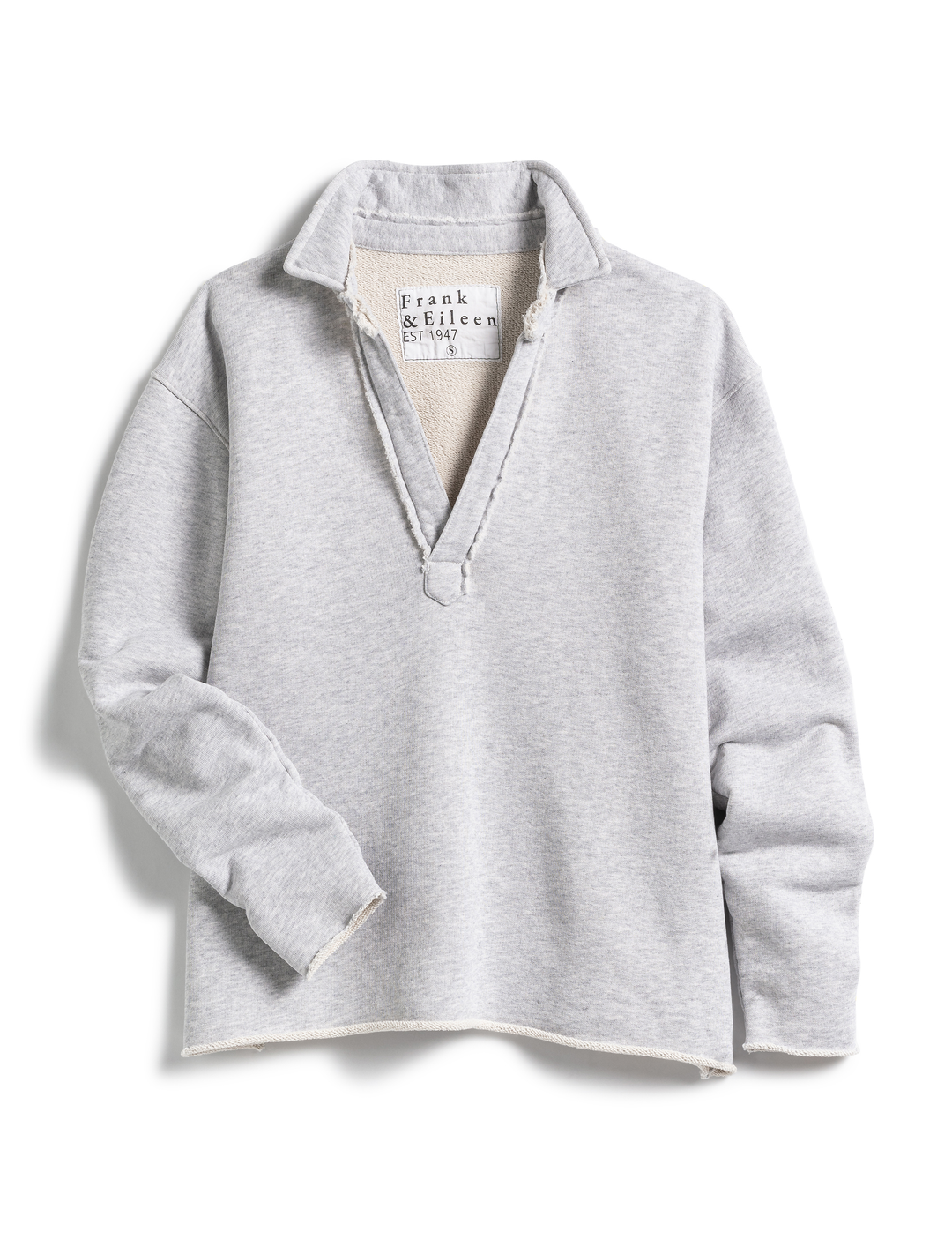 Frank & Eileen -  Patrick Popover Henley Sweatshirt in Gray Melange Tops
