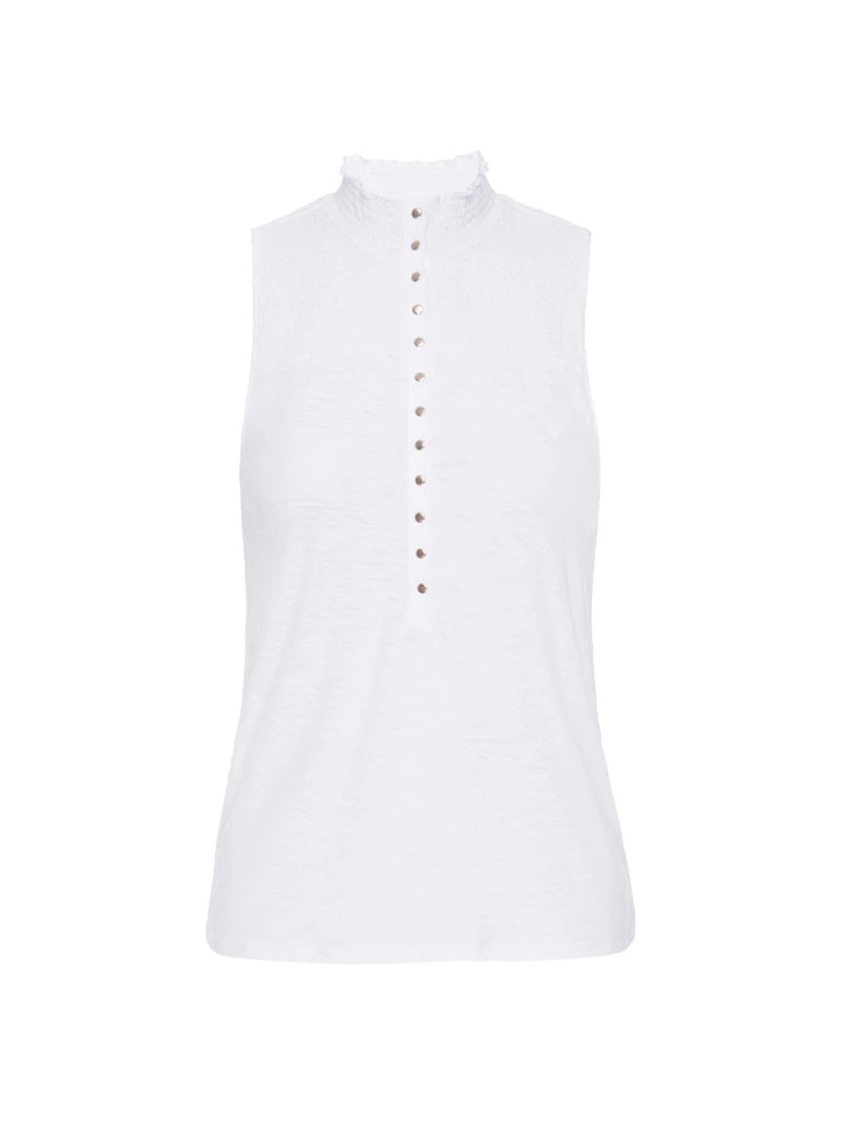 Nation LTD - Posey High Neck Snap Tank in White
