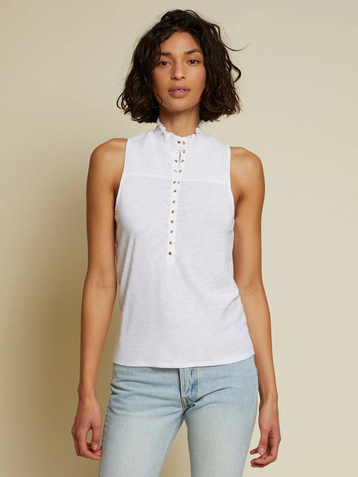 Nation LTD - Posey High Neck Snap Tank in White