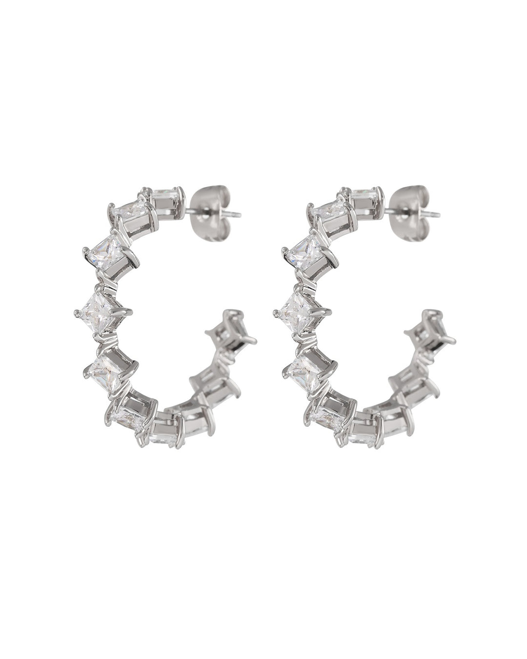 LUV AJ - The Princess Bijou Hoops in Silver