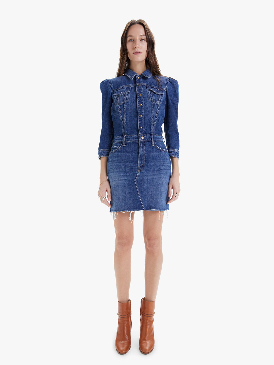 Mother - The Puffy Bruiser Mini Dress in Nature Touch Base