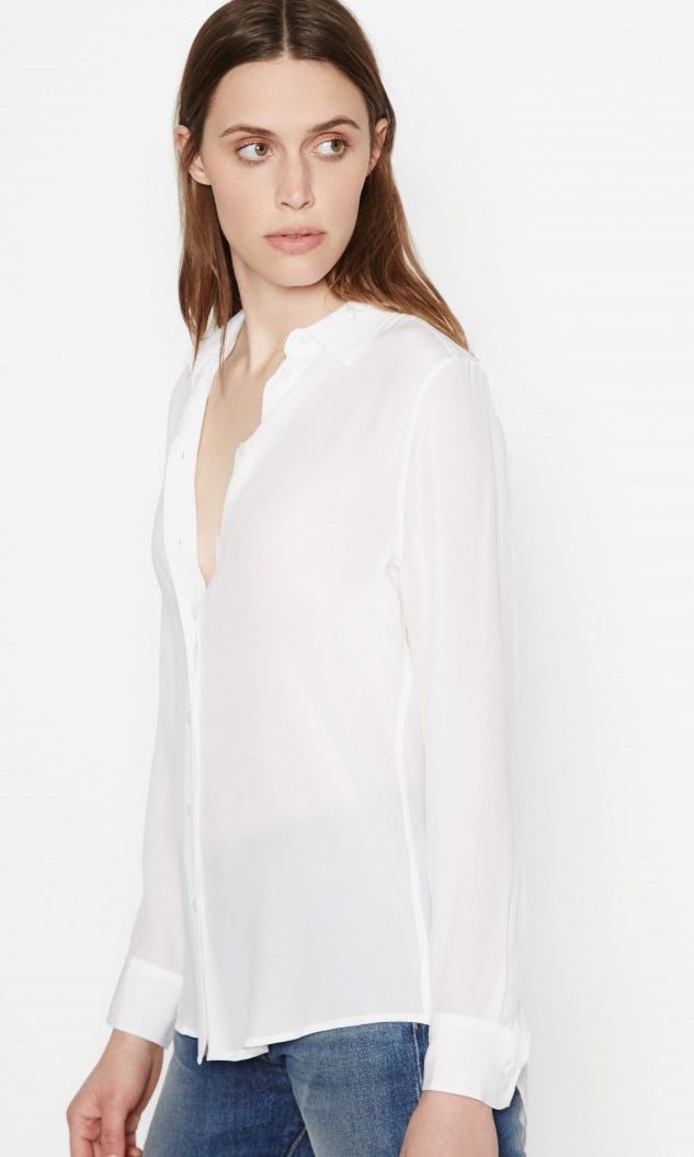 Equipment - Essential Silk Shirt in Bright White