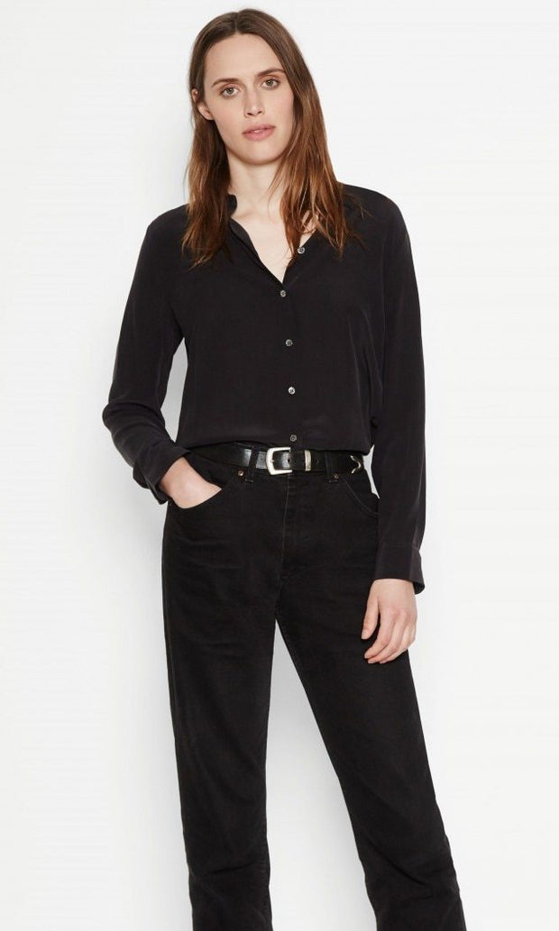 Equipment - Essential Silk Shirt in True Black