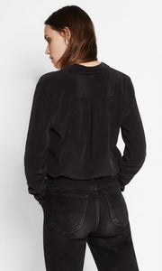 Equipment - Essential Silk Shirt in True Black