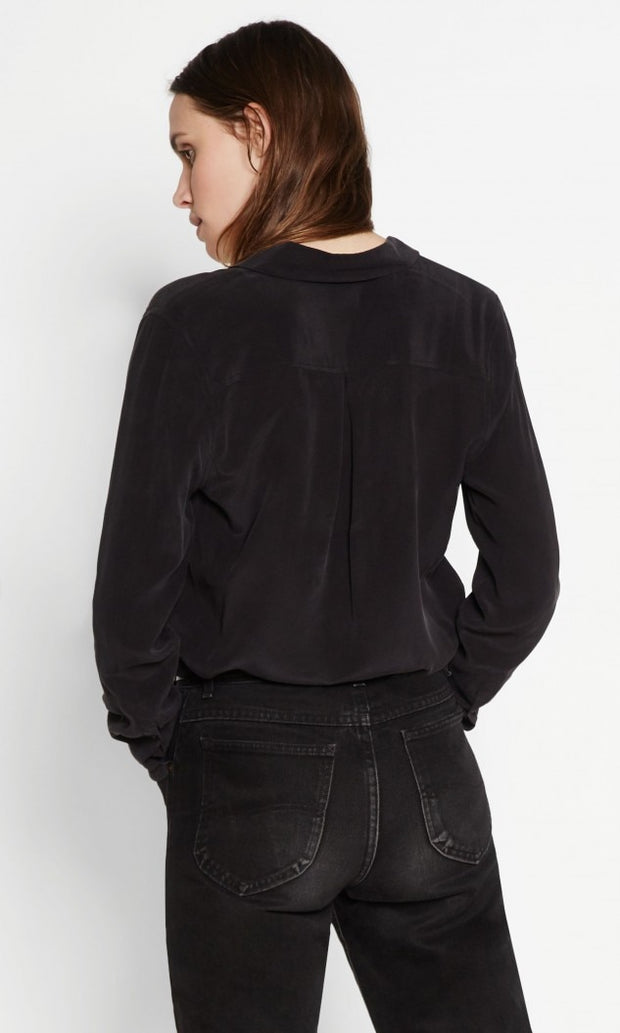 Equipment - Essential Silk Shirt in True Black