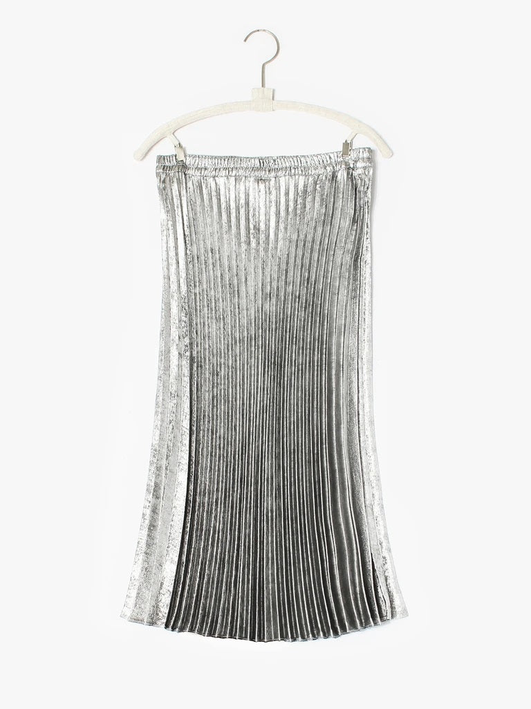 Xirena - Queen Pleated Skirt in Silver