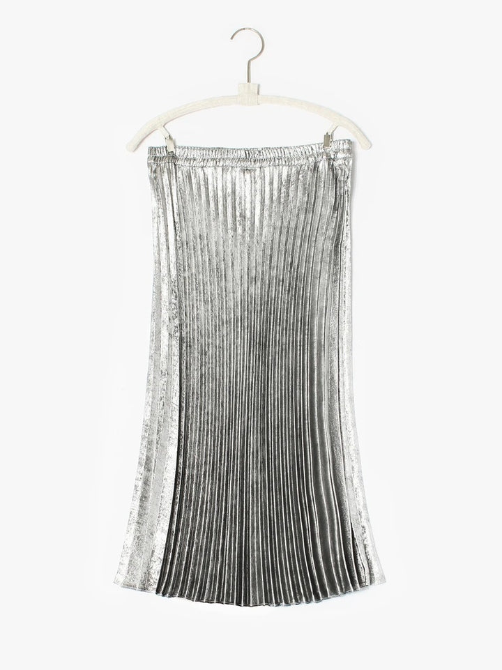 Xirena - Queen Pleated Skirt in Silver