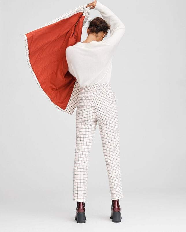 Rag & Bone Collection - Poppy High Waisted Pant in Ivory Check