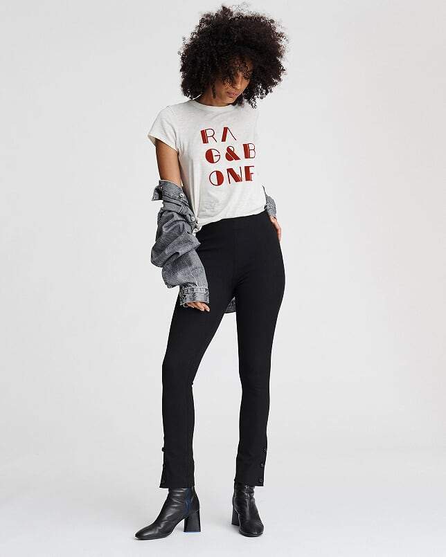 Rag & Bone Collection - Simone Leather Snap Pant in Black