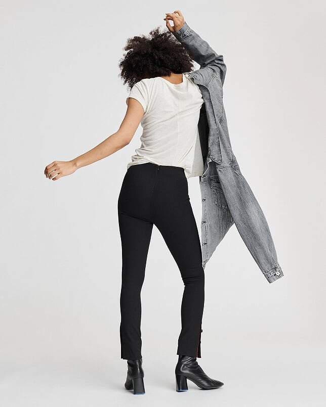 Rag & Bone Collection - Simone Leather Snap Pant in Black