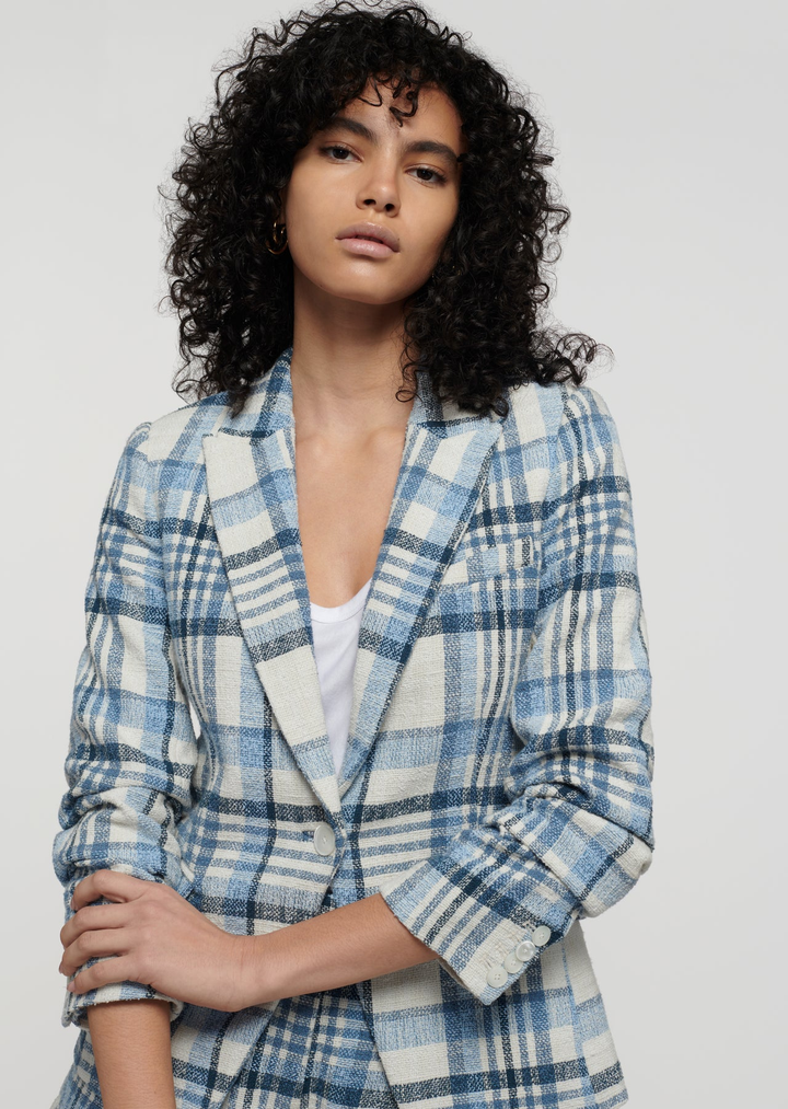 Derek Lam 10 Crosby - Ralph Ruched Slv Jacket In Blue Multi