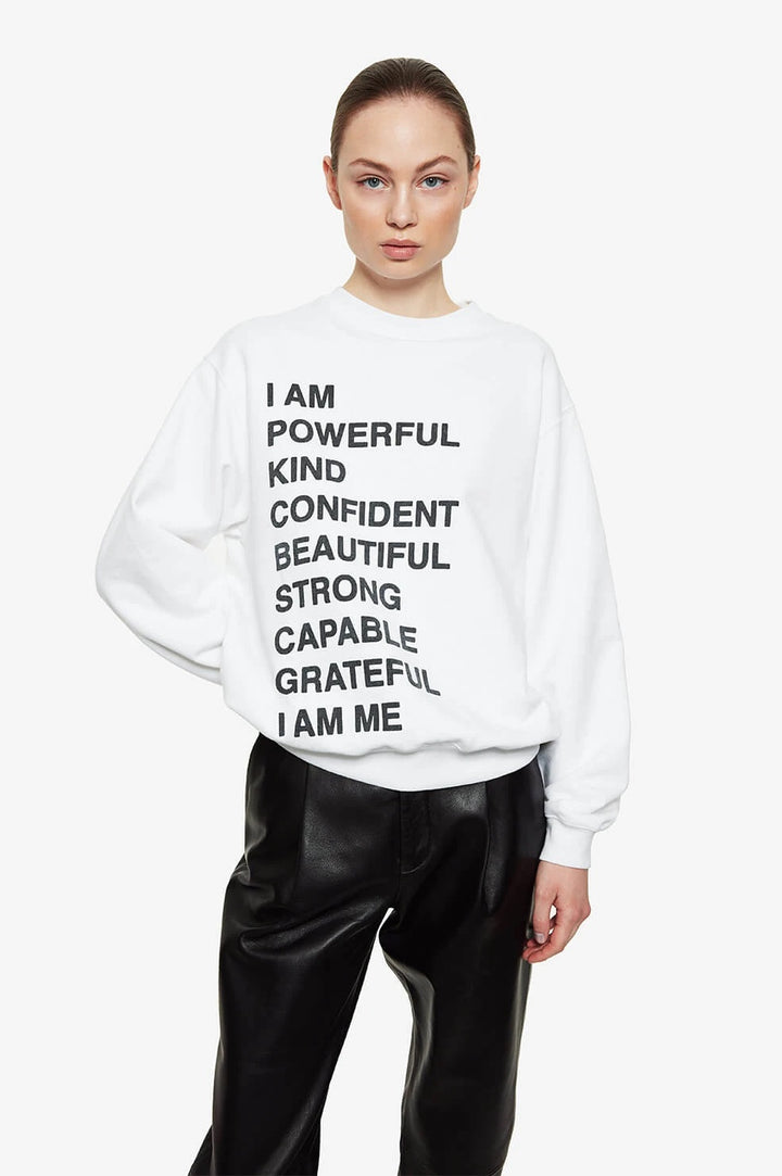Anine Bing - Ramona Sweatshirt Empowerment in White